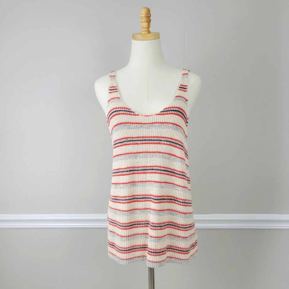 Striped Knit Swim Cover-Up